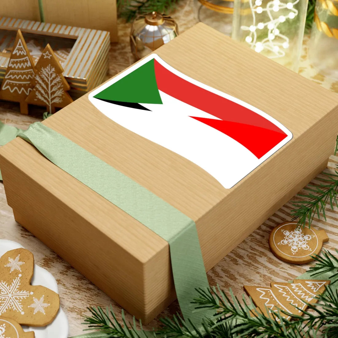 Flag of Indonesia and Sudan with waves (Indonesia) STICKER Vinyl Kiss-Cut Decal - The Sticker Space