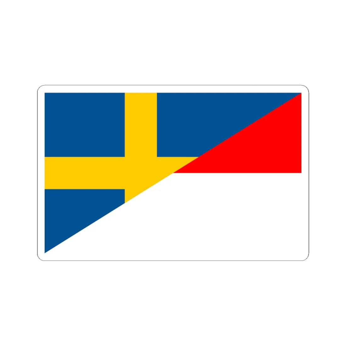 Flag of Indonesia and Sweden (Indonesia) STICKER Vinyl Kiss-Cut Decal 6 Inch White - The Sticker Space