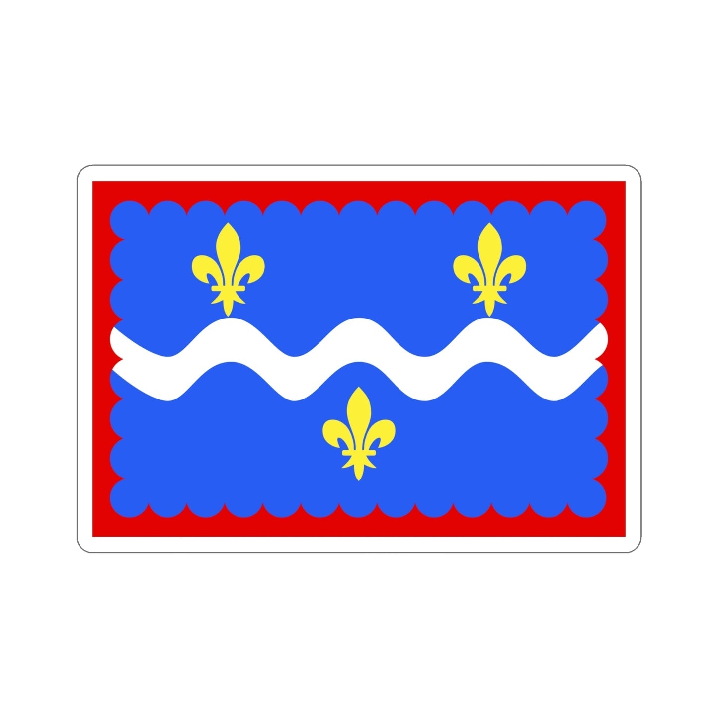 Flag of Indre France STICKER Vinyl Die-Cut Decal-4 Inch-The Sticker Space