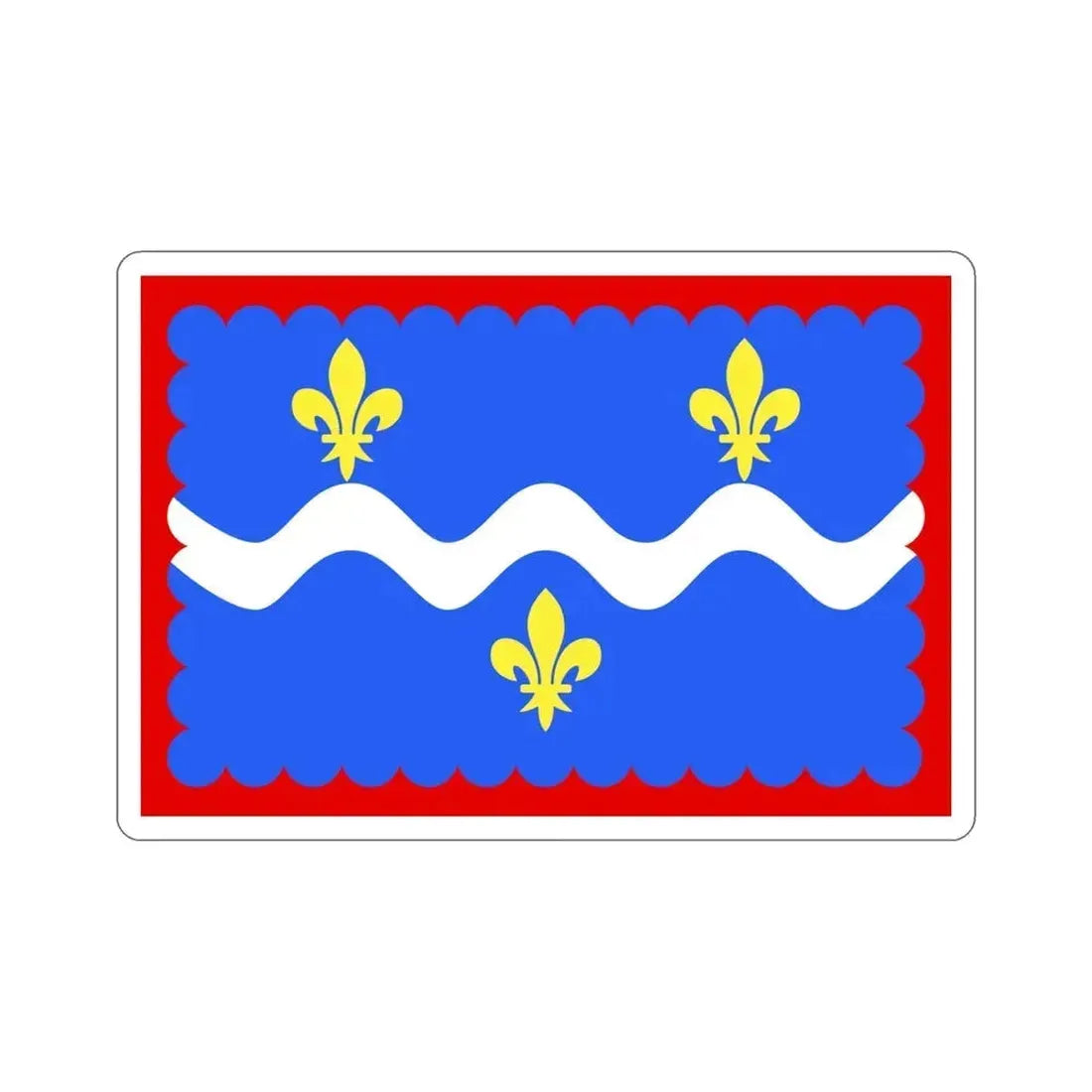 Flag of Indre France STICKER Vinyl Die-Cut Decal 4 Inch - The Sticker Space