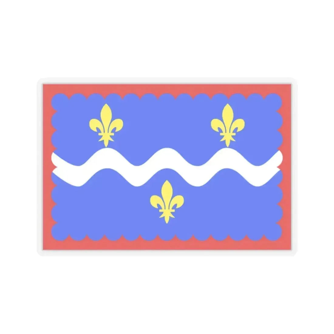 Flag of Indre France - STICKER Vinyl Kiss-Cut Decal 2 Inch Transparent - The Sticker Space