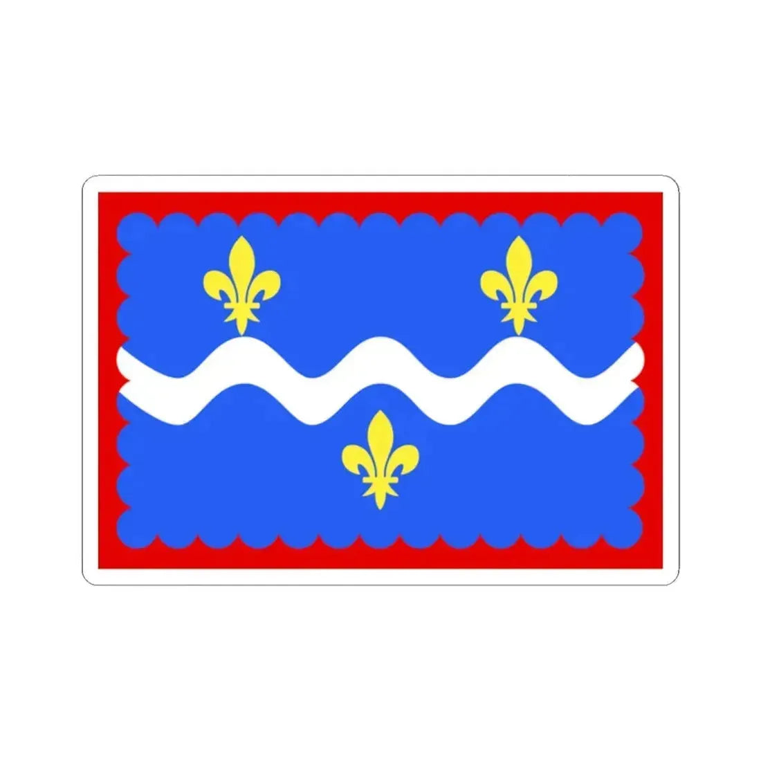 Flag of Indre France - STICKER Vinyl Kiss-Cut Decal 2 Inch White - The Sticker Space
