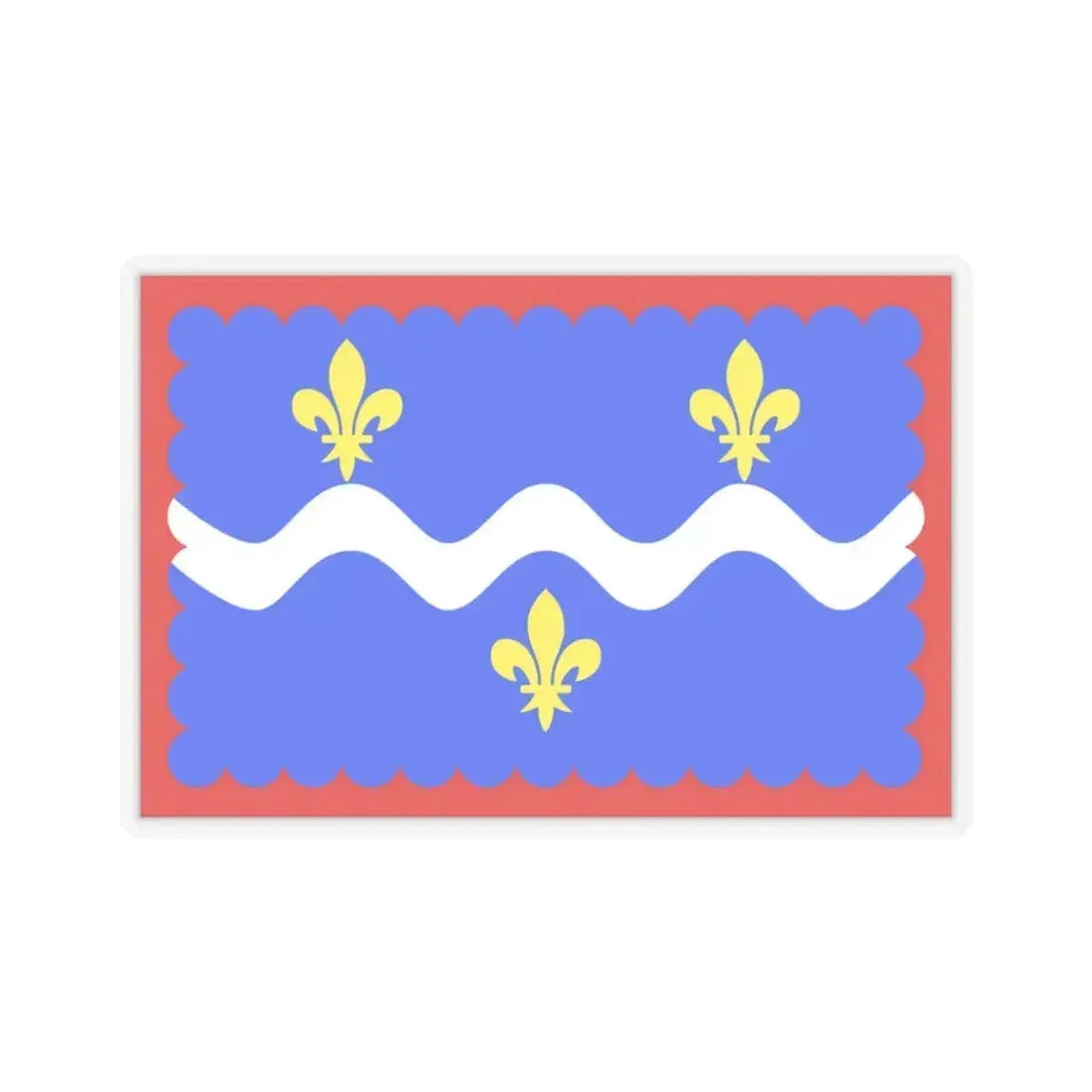 Flag of Indre France - STICKER Vinyl Kiss-Cut Decal 3 Inch Transparent - The Sticker Space