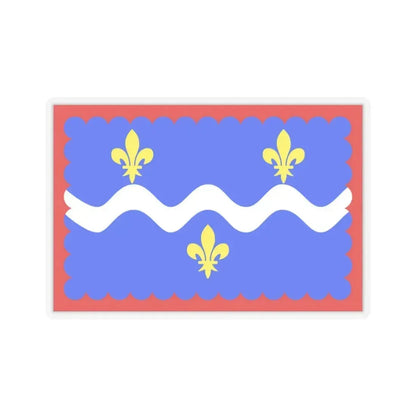 Flag of Indre France - STICKER Vinyl Kiss-Cut Decal 3 Inch Transparent - The Sticker Space