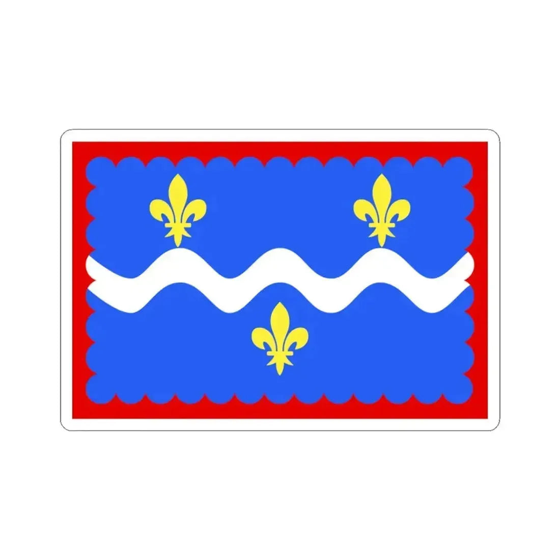 Flag of Indre France - STICKER Vinyl Kiss-Cut Decal 3 Inch White - The Sticker Space