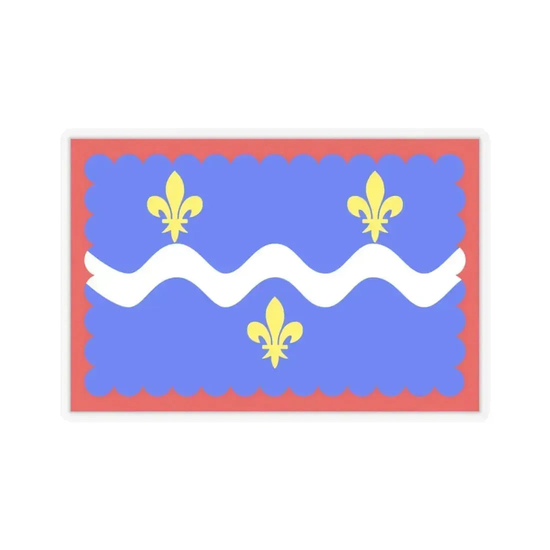 Flag of Indre France - STICKER Vinyl Kiss-Cut Decal 4 Inch Transparent - The Sticker Space