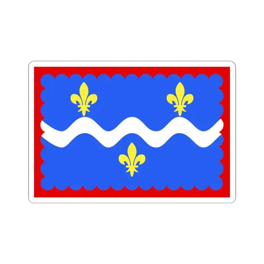 Flag of Indre France - STICKER Vinyl Kiss-Cut Decal 4 Inch White - The Sticker Space