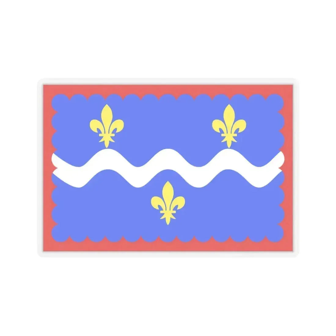 Flag of Indre France - STICKER Vinyl Kiss-Cut Decal 6 Inch Transparent - The Sticker Space