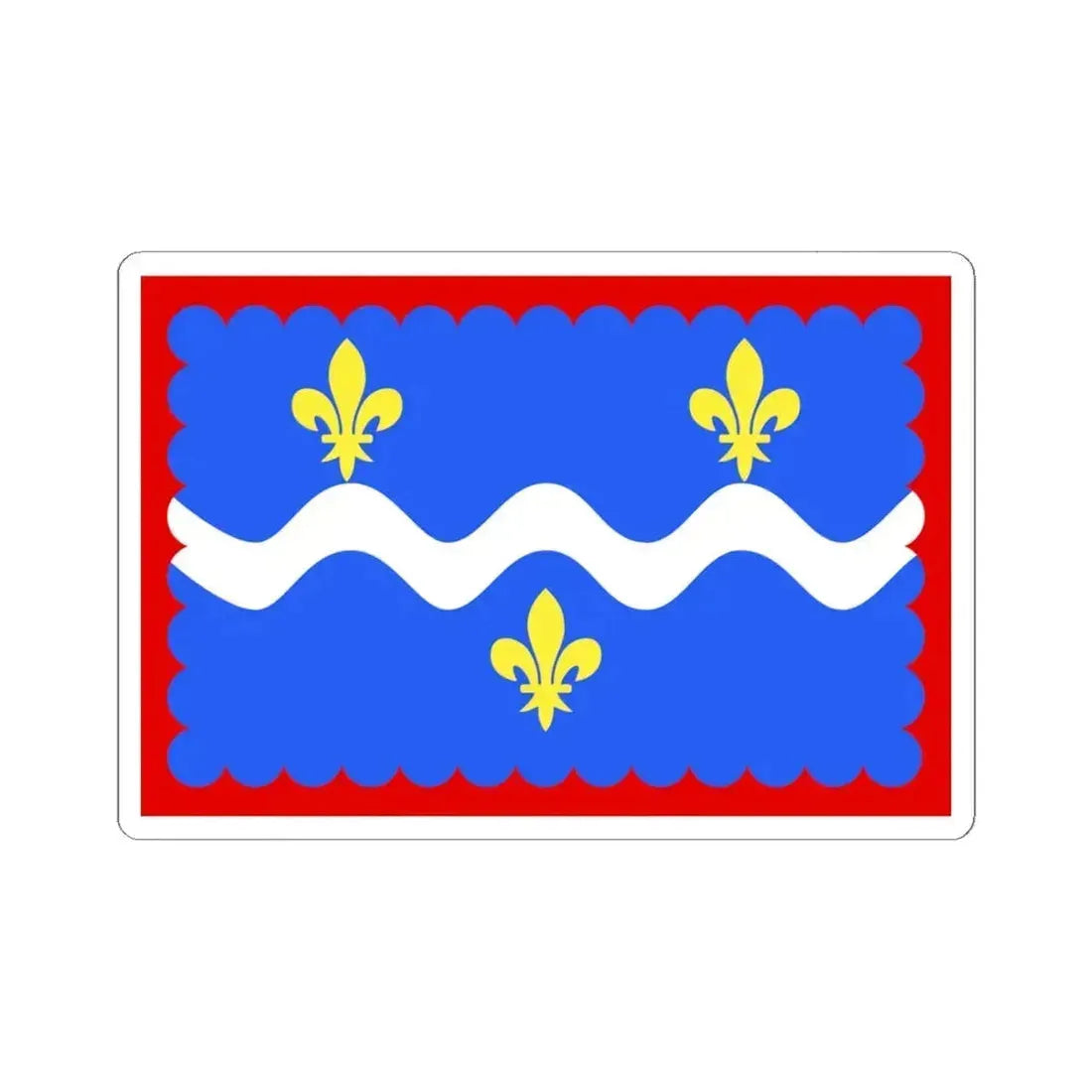 Flag of Indre France - STICKER Vinyl Kiss-Cut Decal 6 Inch White - The Sticker Space
