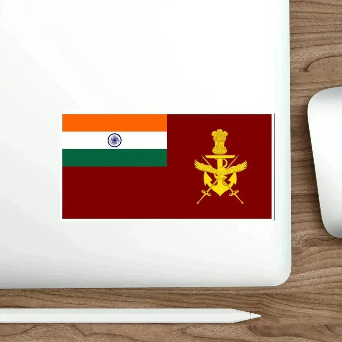 Flag of Integrated Defence Staff (India) STICKER Vinyl Die-Cut Decal - The Sticker Space
