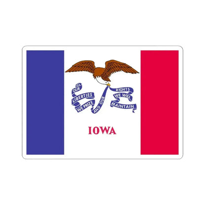Flag of Iowa 1921-2018 (United States) STICKER Vinyl Kiss-Cut Decal 4 Inch White - The Sticker Space