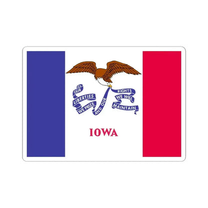 Flag of Iowa 1921-2018 (United States) STICKER Vinyl Kiss-Cut Decal 6 Inch White - The Sticker Space