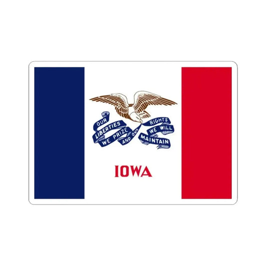 Flag of Iowa 3-2 (United States) STICKER Vinyl Kiss-Cut Decal 2 Inch White - The Sticker Space