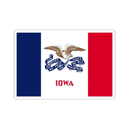 Flag of Iowa 3-2 (United States) STICKER Vinyl Kiss-Cut Decal 4 Inch White - The Sticker Space
