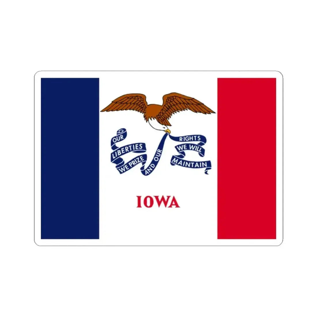 Flag of Iowa variant (United States) STICKER Vinyl Kiss-Cut Decal 2 Inch White - The Sticker Space