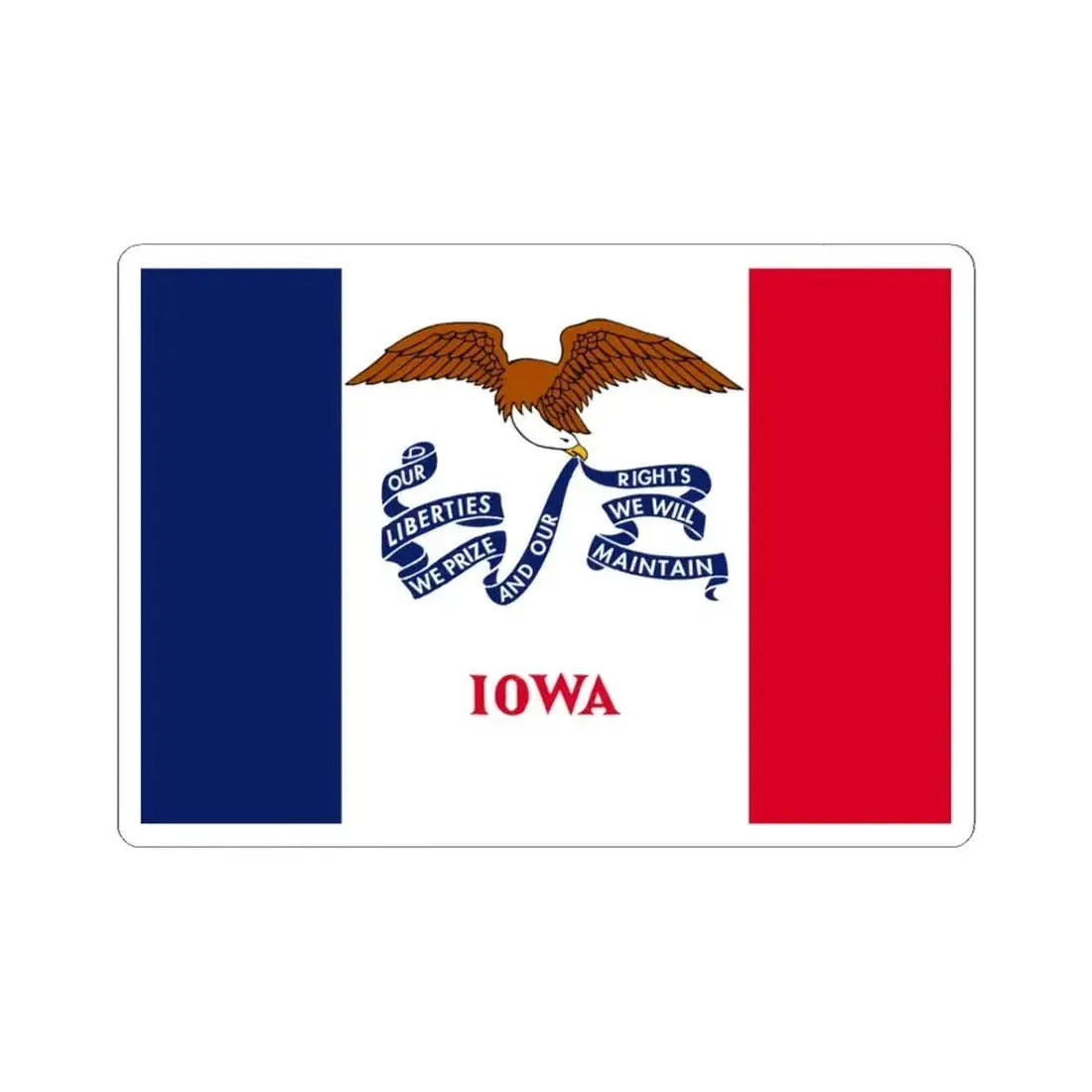 Flag of Iowa variant (United States) STICKER Vinyl Kiss-Cut Decal 3 Inch White - The Sticker Space