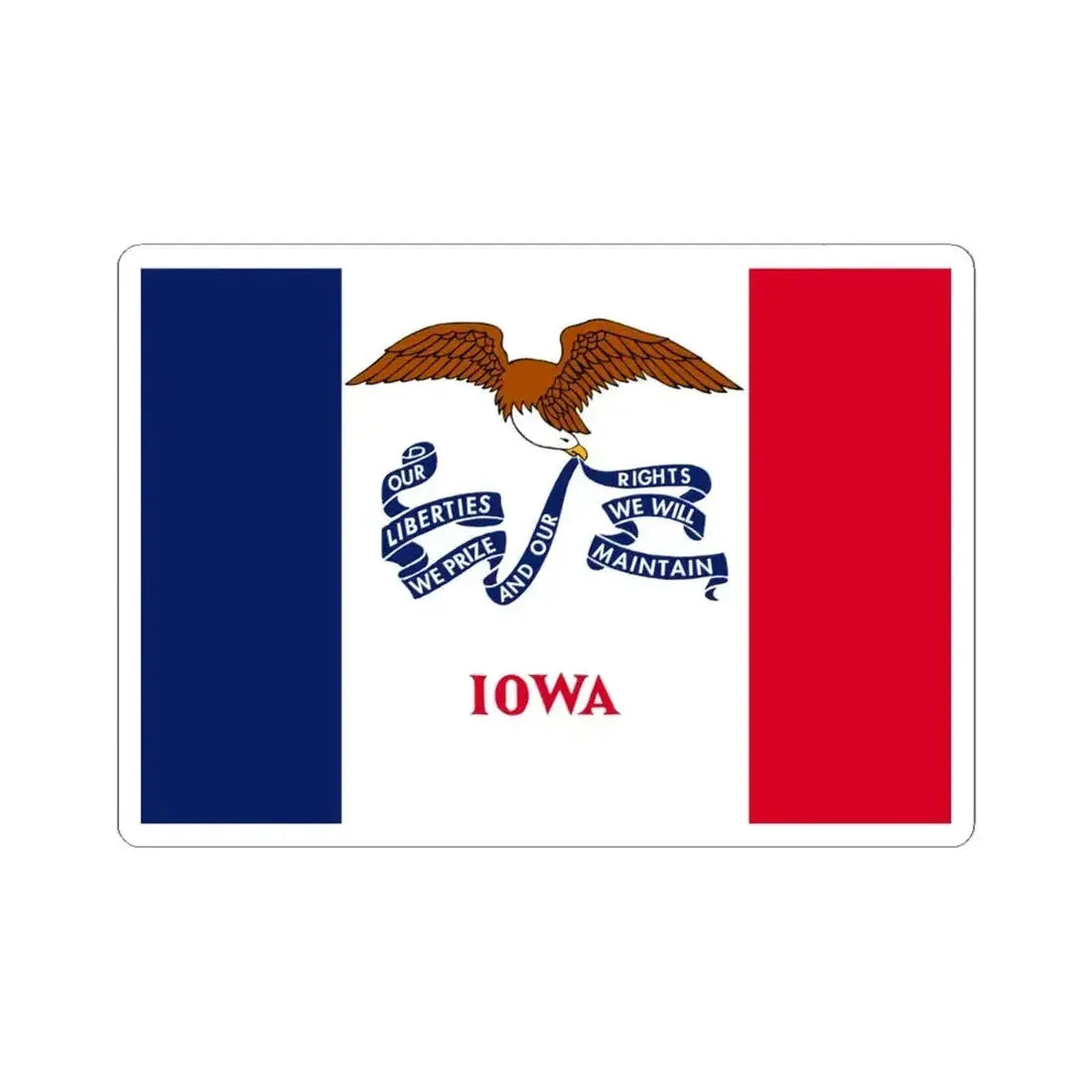 Flag of Iowa variant (United States) STICKER Vinyl Kiss-Cut Decal 6 Inch White - The Sticker Space
