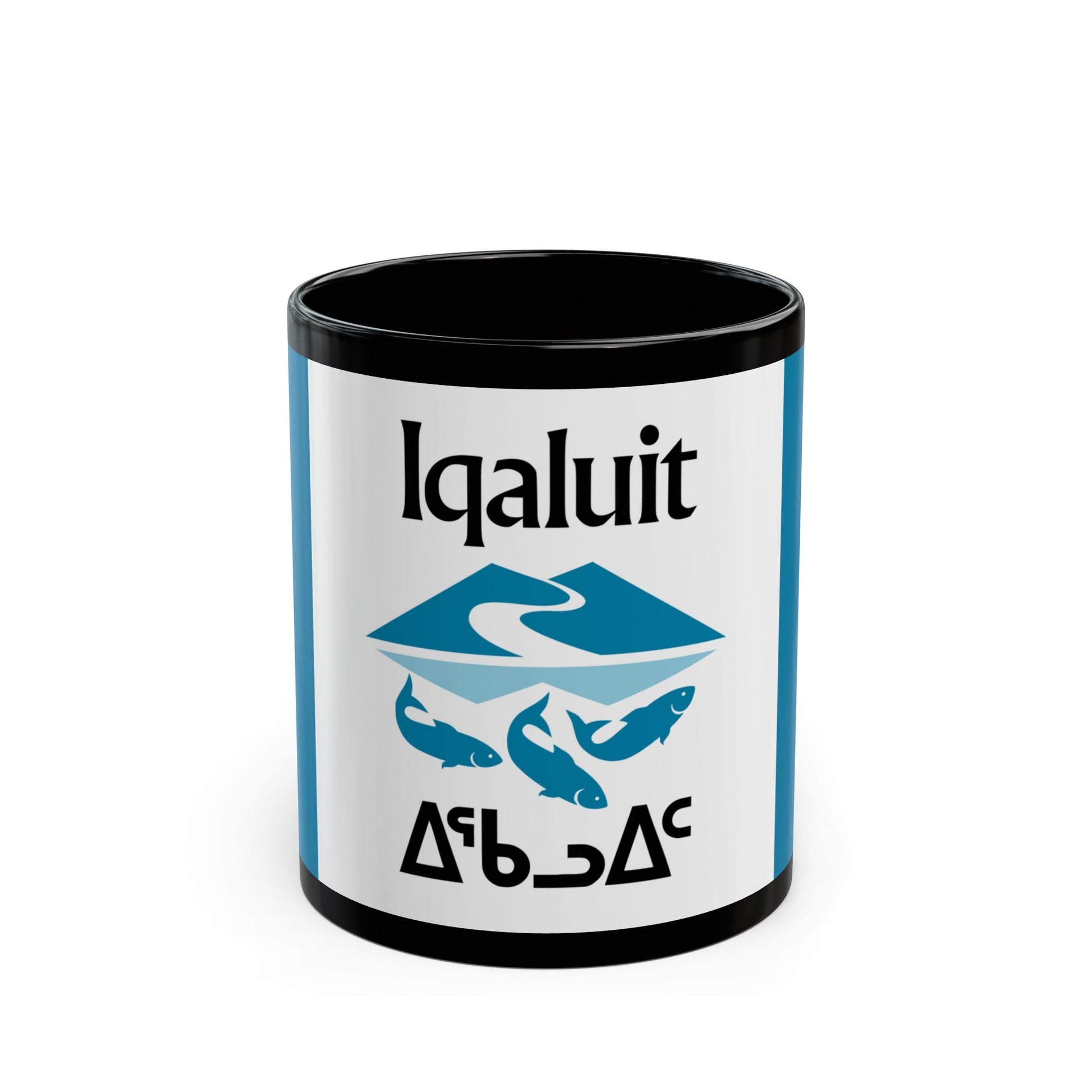 Flag of Iqaluit Nunavut Canada - Black Coffee Mug-11oz-The Sticker Space