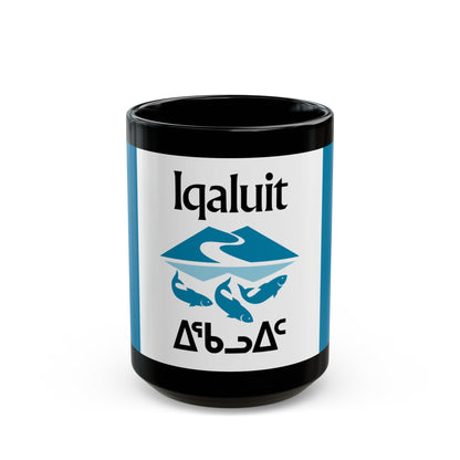 Flag of Iqaluit Nunavut Canada - Black Coffee Mug-15oz-The Sticker Space