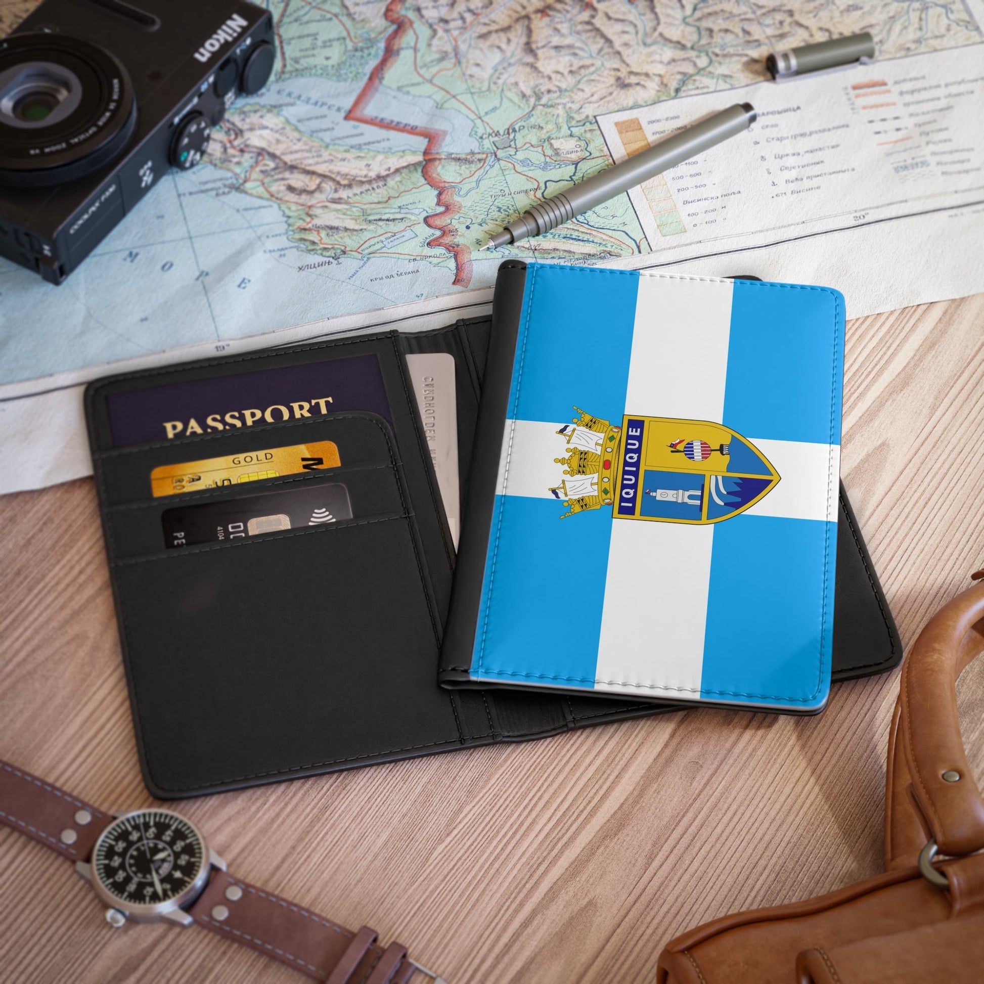 Flag of Iquique Chile - Passport Holder-3.9" x 5.8"-The Sticker Space