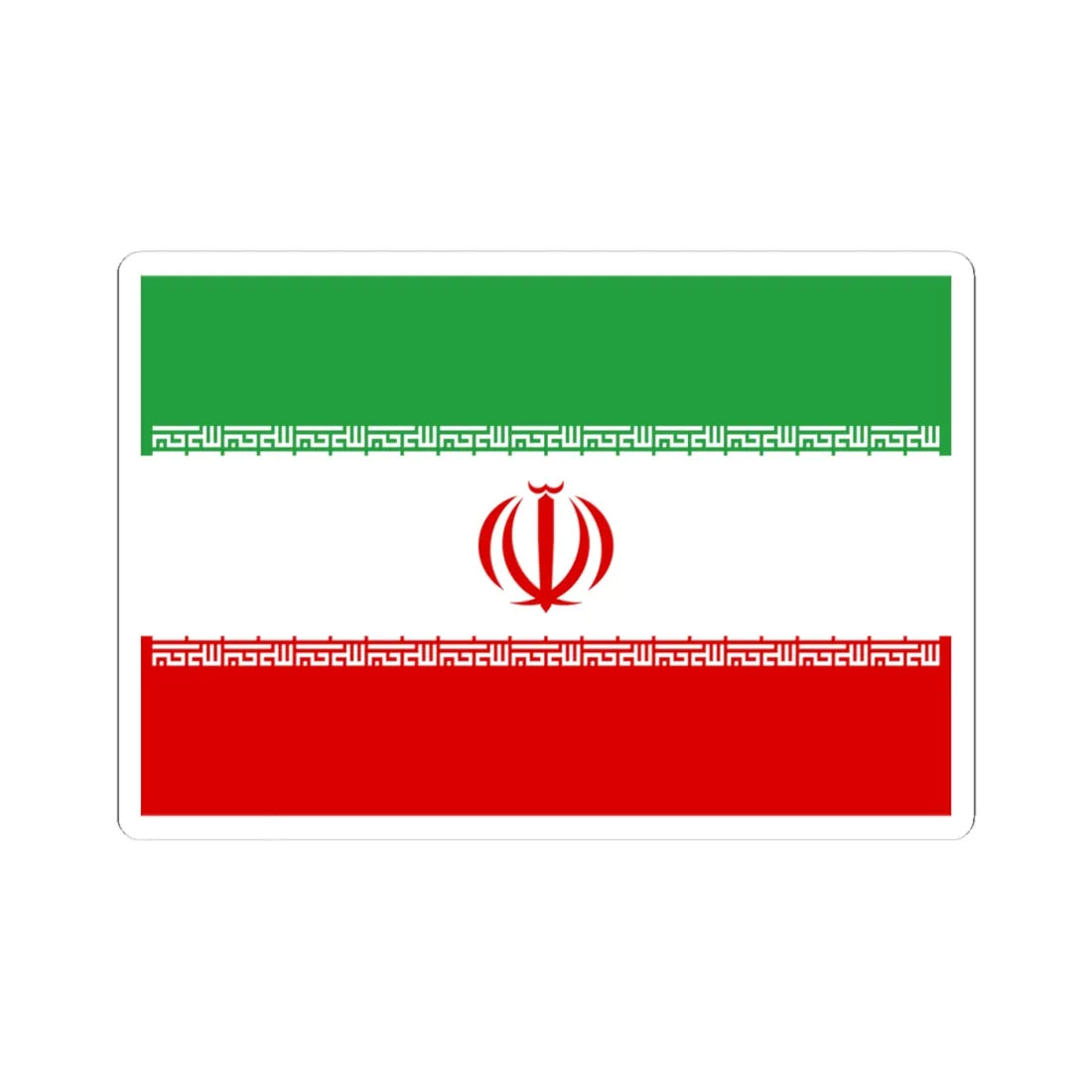 Flag of Iran 3-2 (Iran) STICKER Vinyl Kiss-Cut Decal 4 Inch White - The Sticker Space