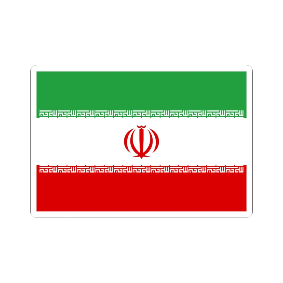Flag of Iran 3-2 (Iran) STICKER Vinyl Kiss-Cut Decal 6 Inch White - The Sticker Space