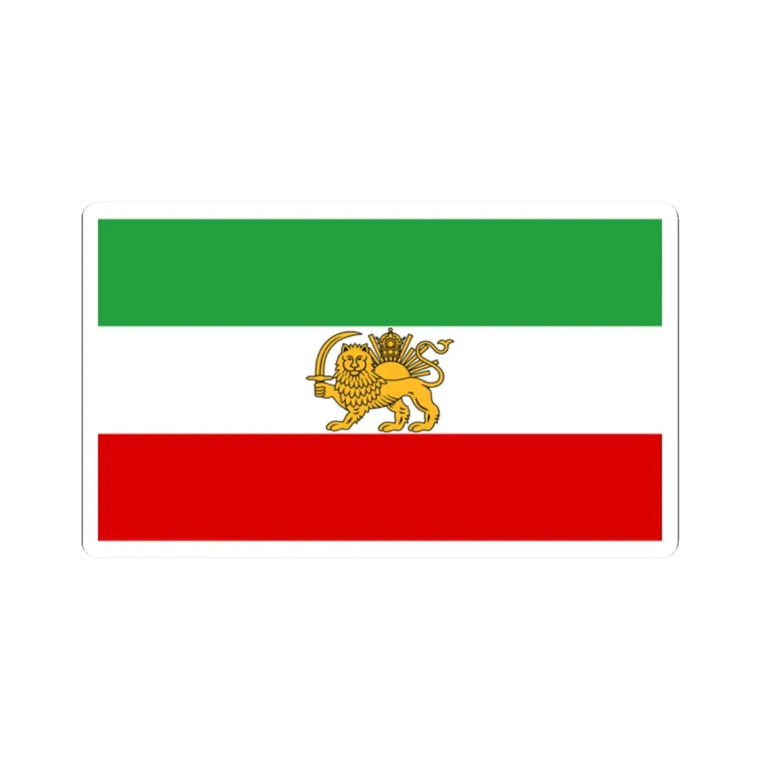 Flag of Iran before 1979 Revolution (Iran) STICKER Vinyl Kiss-Cut Decal 2 Inch White - The Sticker Space