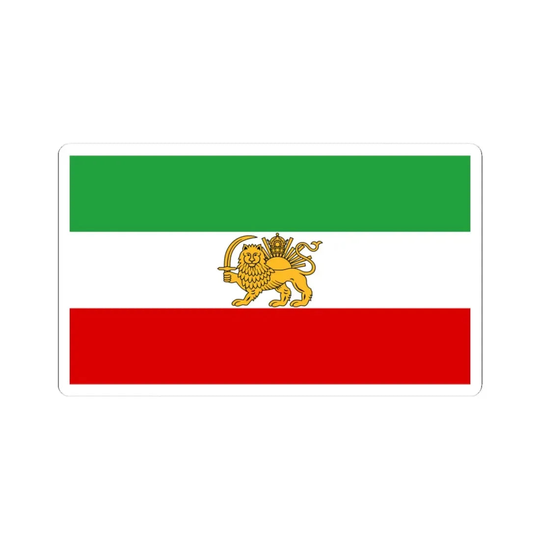 Flag of Iran before 1979 Revolution (Iran) STICKER Vinyl Kiss-Cut Decal 3 Inch White - The Sticker Space