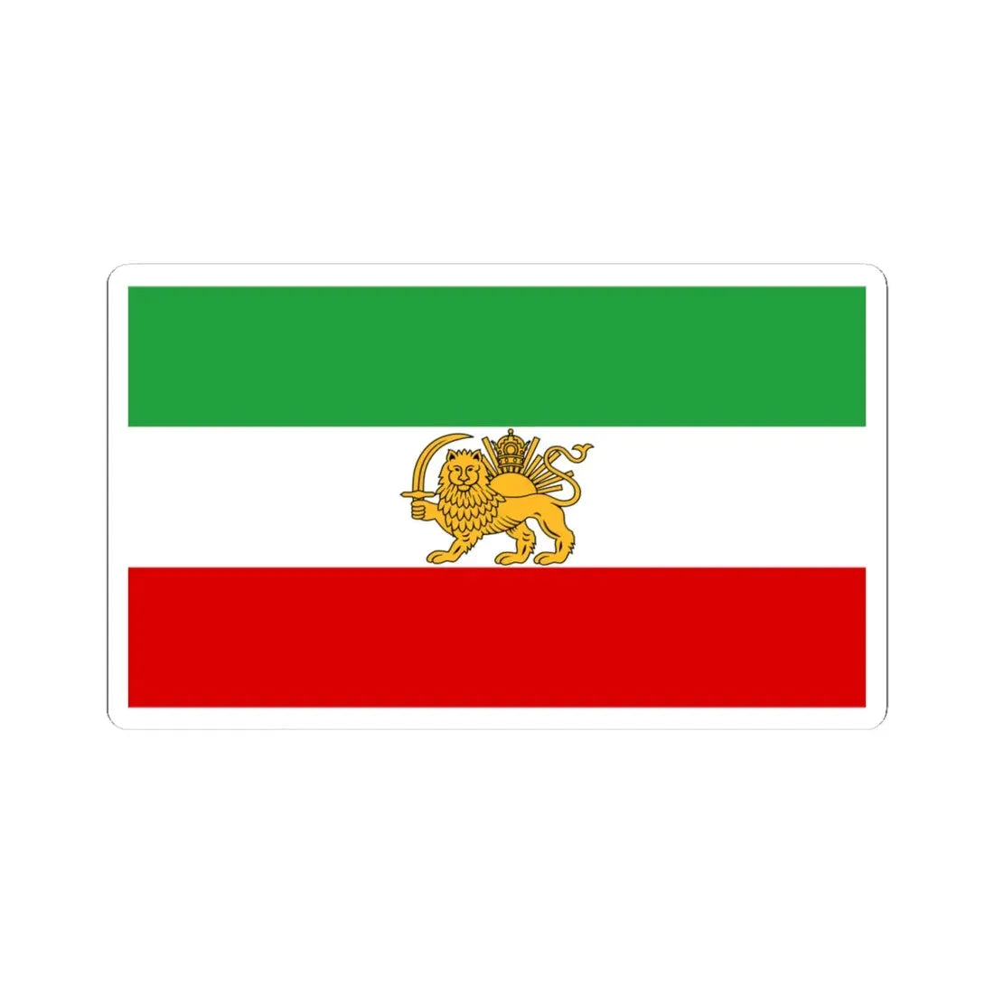 Flag of Iran before 1979 Revolution (Iran) STICKER Vinyl Kiss-Cut Decal 4 Inch White - The Sticker Space