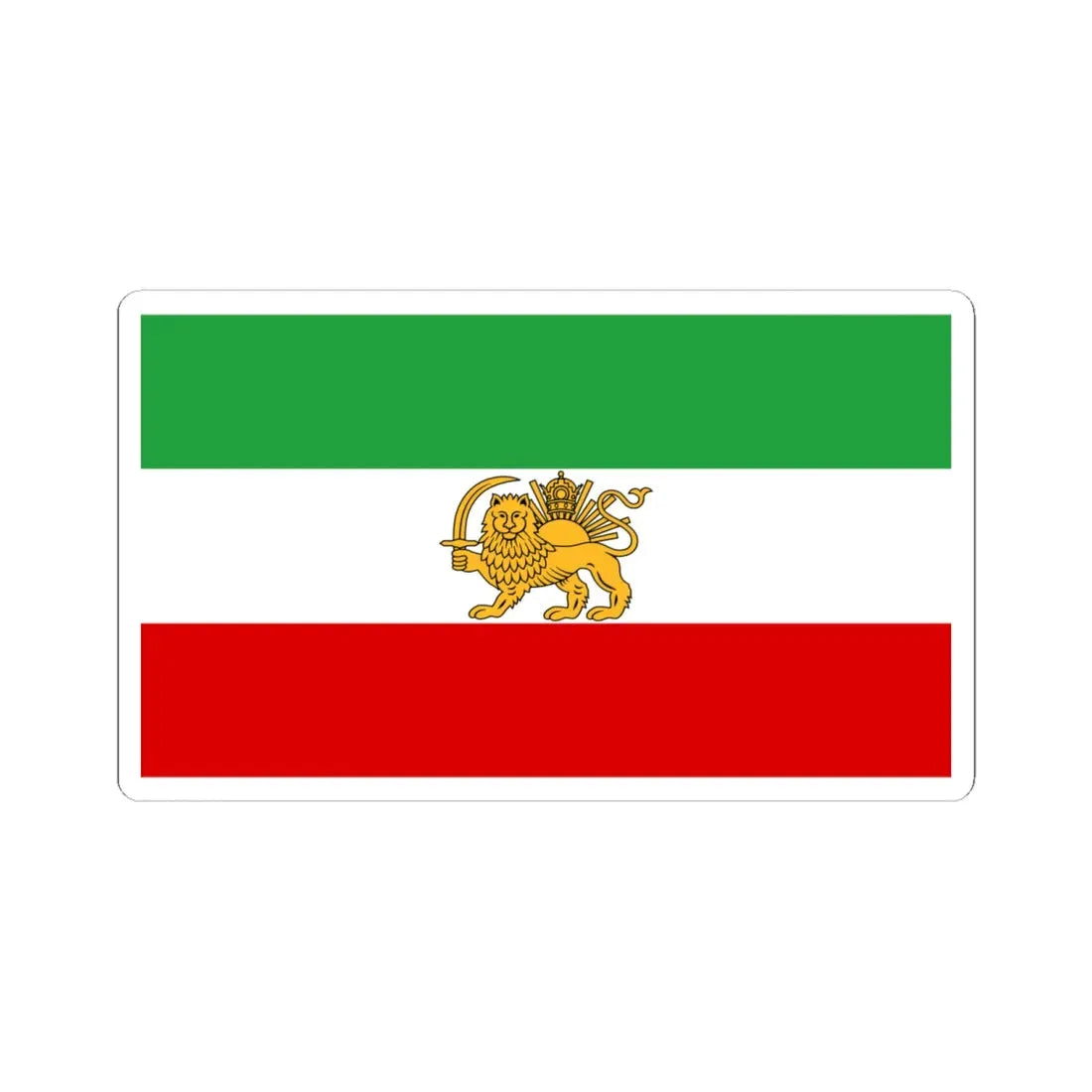 Flag of Iran before 1979 Revolution (Iran) STICKER Vinyl Kiss-Cut Decal 6 Inch White - The Sticker Space