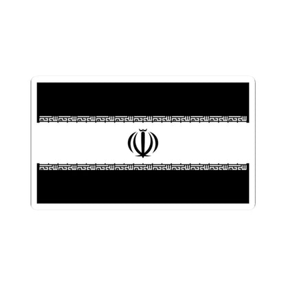 Flag of Iran black and white variant 1 (Iran) STICKER Vinyl Kiss-Cut Decal 2 Inch White - The Sticker Space