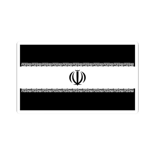 Flag of Iran black and white variant 1 (Iran) STICKER Vinyl Kiss-Cut Decal 2 Inch White - The Sticker Space