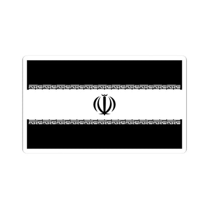 Flag of Iran black and white variant 1 (Iran) STICKER Vinyl Kiss-Cut Decal 3 Inch White - The Sticker Space