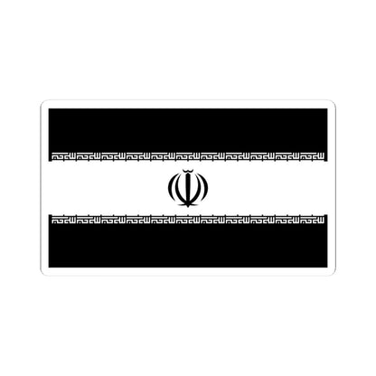 Flag of Iran black and white variant 1 (Iran) STICKER Vinyl Kiss-Cut Decal 4 Inch White - The Sticker Space
