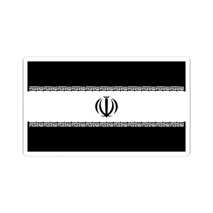 Flag of Iran black and white variant 1 (Iran) STICKER Vinyl Kiss-Cut Decal 6 Inch White - The Sticker Space