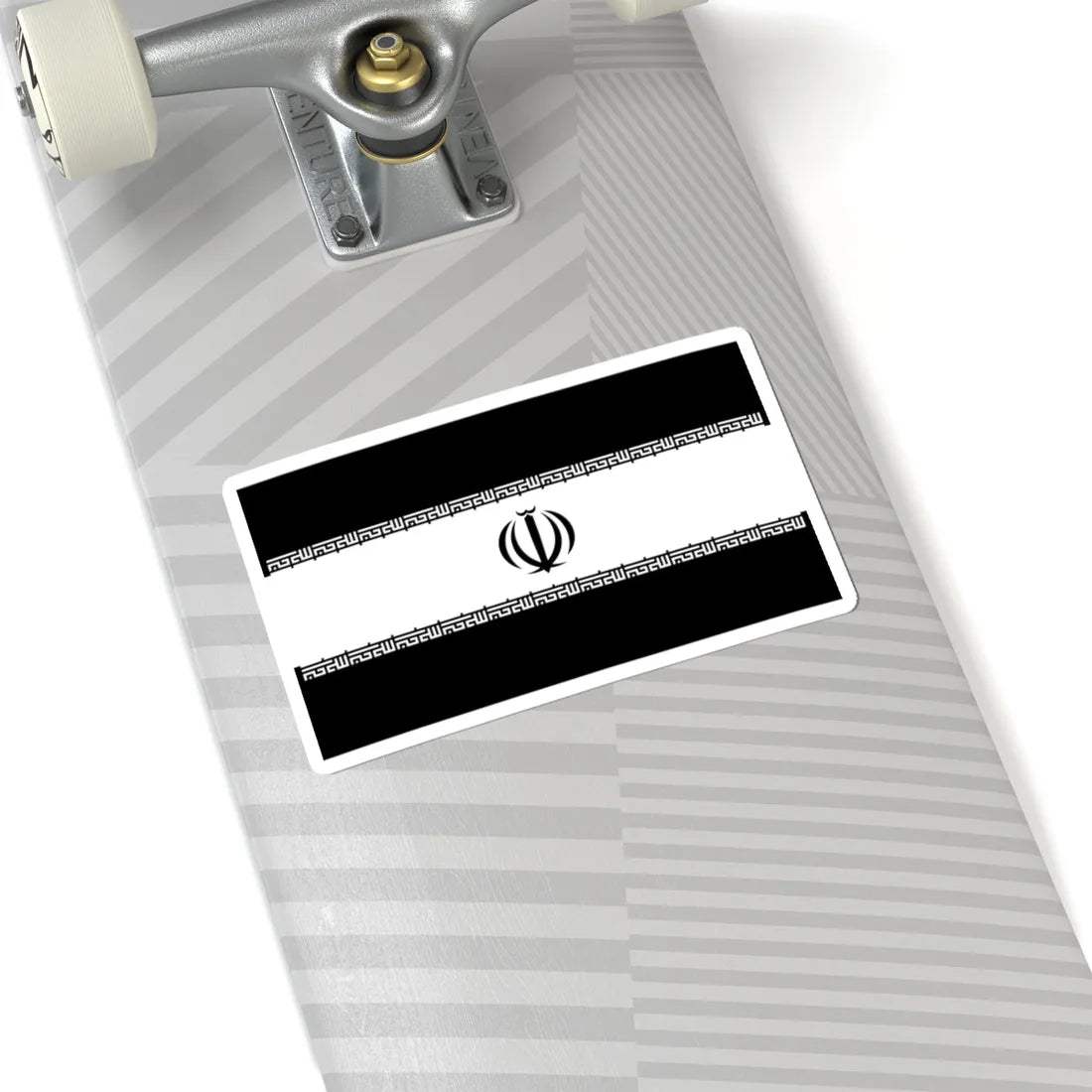 Flag of Iran black and white variant 1 (Iran) STICKER Vinyl Kiss-Cut Decal - The Sticker Space