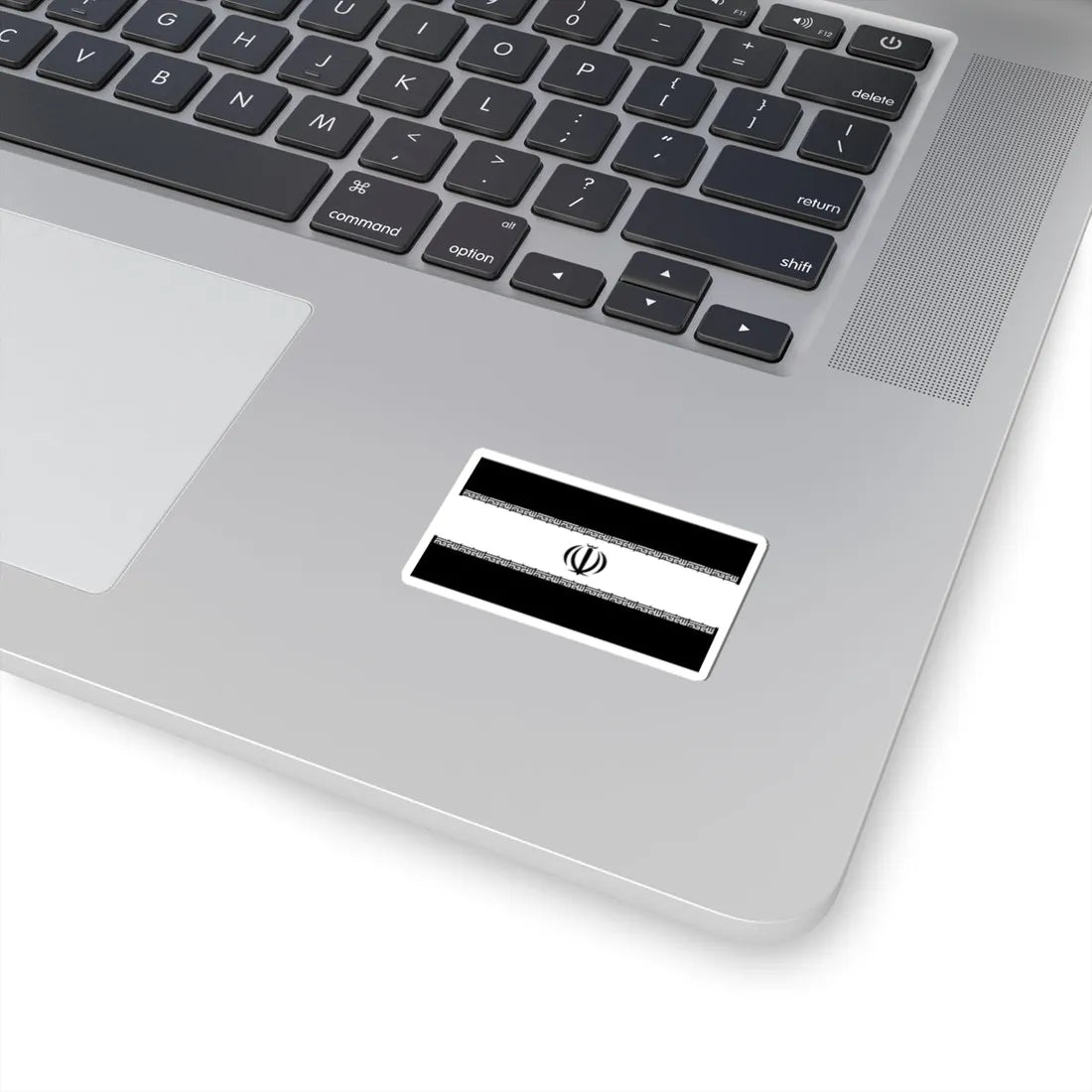 Flag of Iran black and white variant 1 (Iran) STICKER Vinyl Kiss-Cut Decal - The Sticker Space
