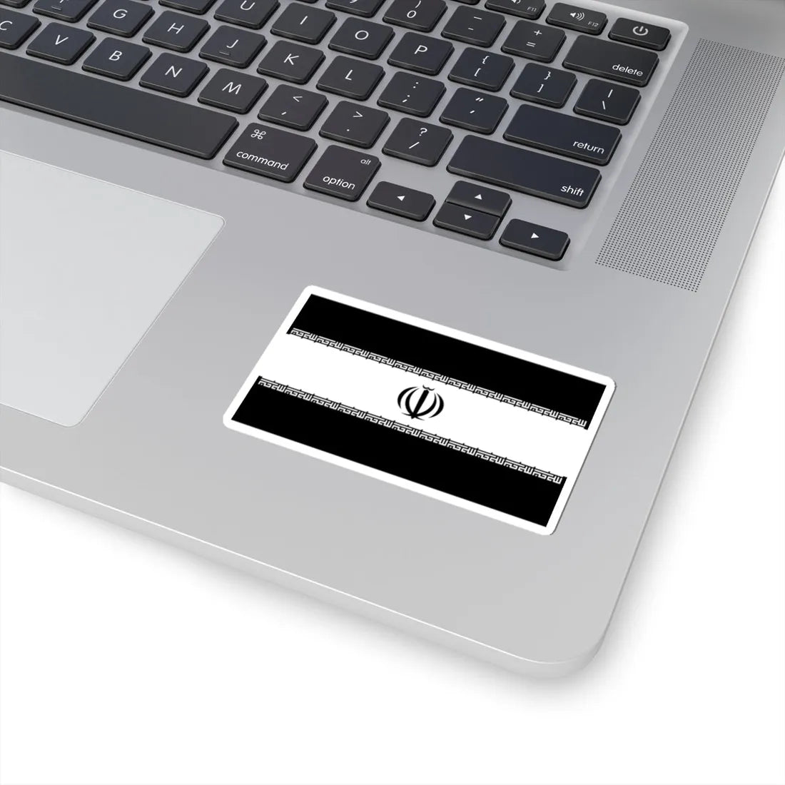 Flag of Iran black and white variant 1 (Iran) STICKER Vinyl Kiss-Cut Decal - The Sticker Space