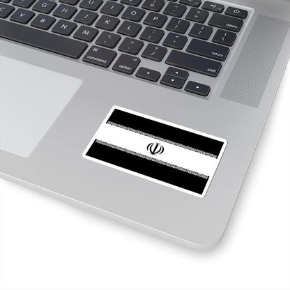 Flag of Iran black and white variant 1 (Iran) STICKER Vinyl Kiss-Cut Decal - The Sticker Space