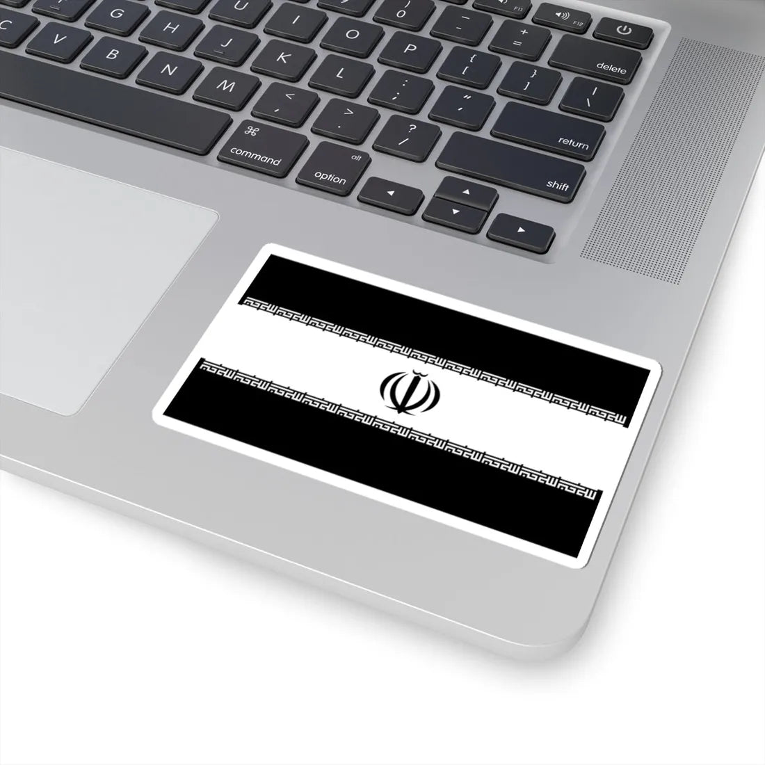 Flag of Iran black and white variant 1 (Iran) STICKER Vinyl Kiss-Cut Decal - The Sticker Space