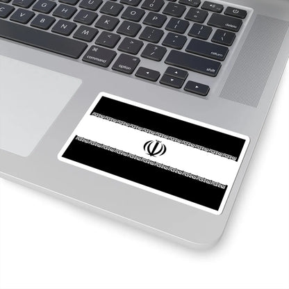 Flag of Iran black and white variant 1 (Iran) STICKER Vinyl Kiss-Cut Decal - The Sticker Space