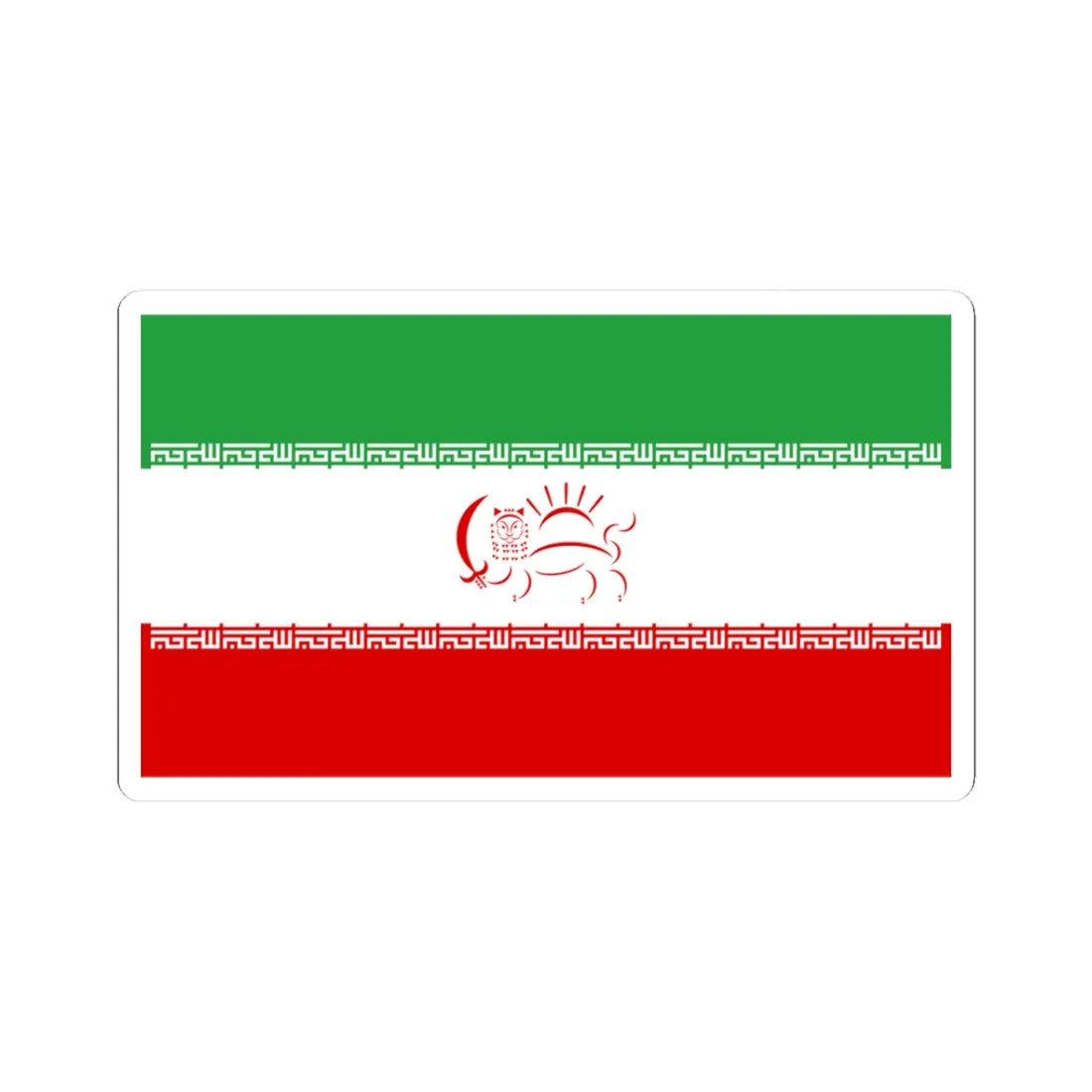 Flag of Iran Democratic (Iran) STICKER Vinyl Kiss-Cut Decal 3 Inch White - The Sticker Space
