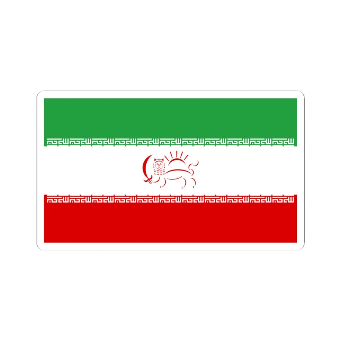Flag of Iran Democratic (Iran) STICKER Vinyl Kiss-Cut Decal 4 Inch White - The Sticker Space