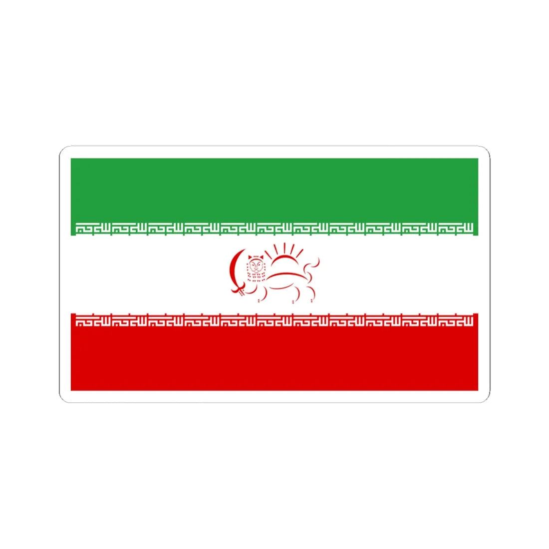 Flag of Iran Democratic (Iran) STICKER Vinyl Kiss-Cut Decal 6 Inch White - The Sticker Space