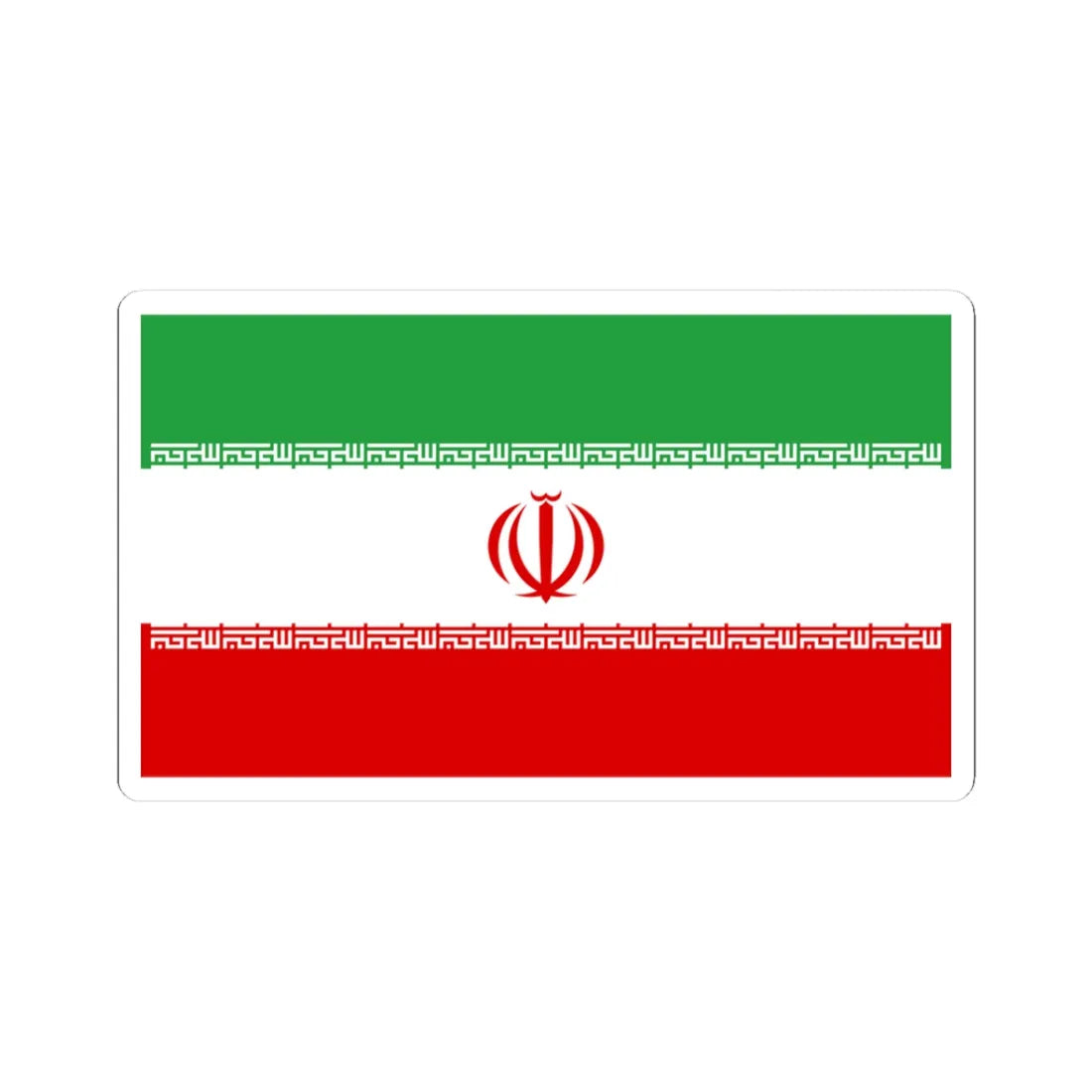 Flag of Iran (Iran) STICKER Vinyl Kiss-Cut Decal 3 Inch White - The Sticker Space