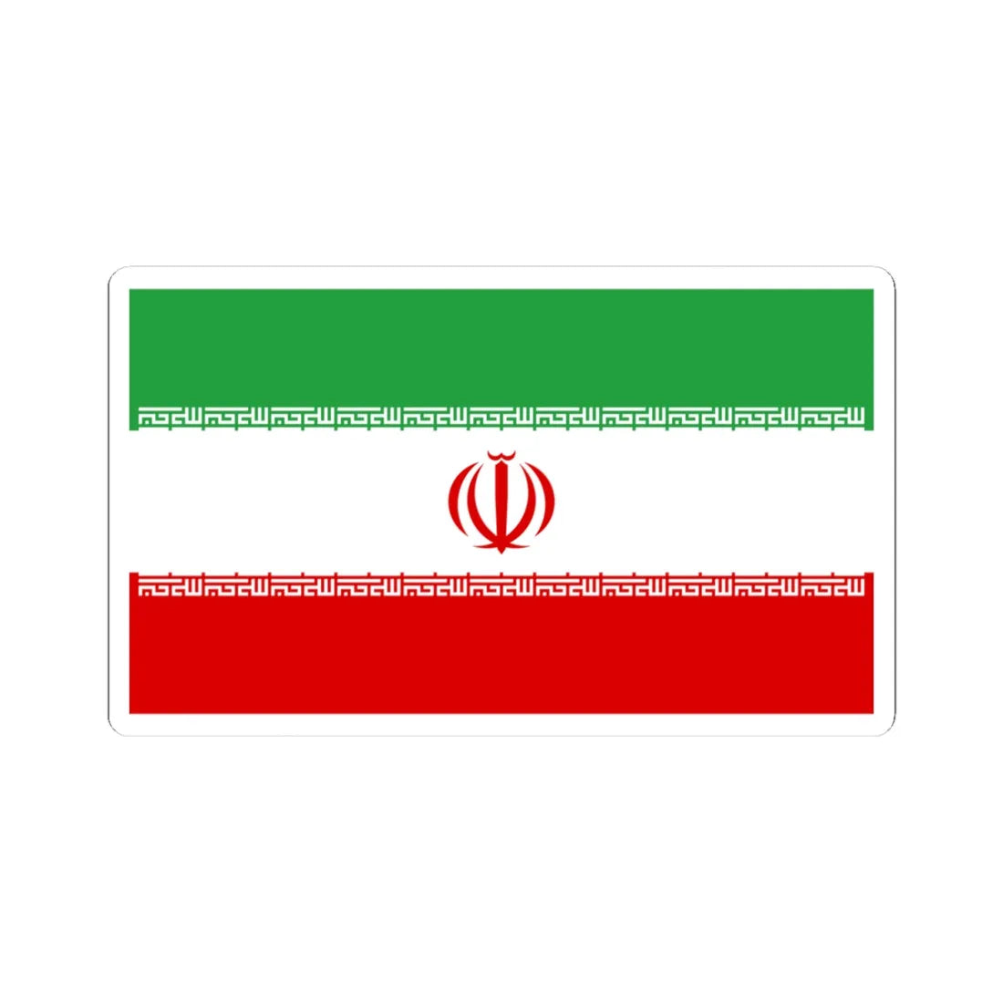 Flag of Iran (Iran) STICKER Vinyl Kiss-Cut Decal 4 Inch White - The Sticker Space