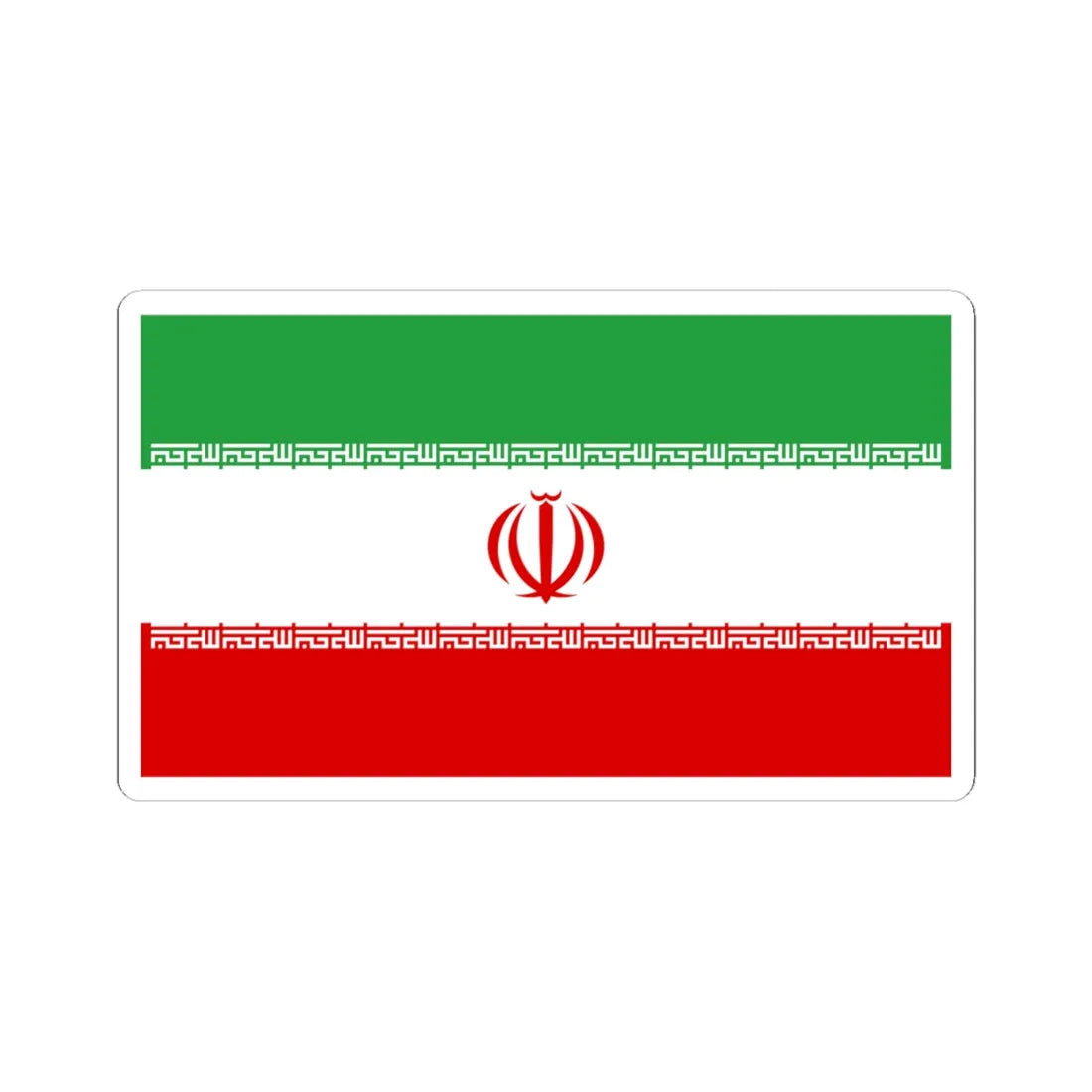 Flag of Iran (Iran) STICKER Vinyl Kiss-Cut Decal 6 Inch White - The Sticker Space