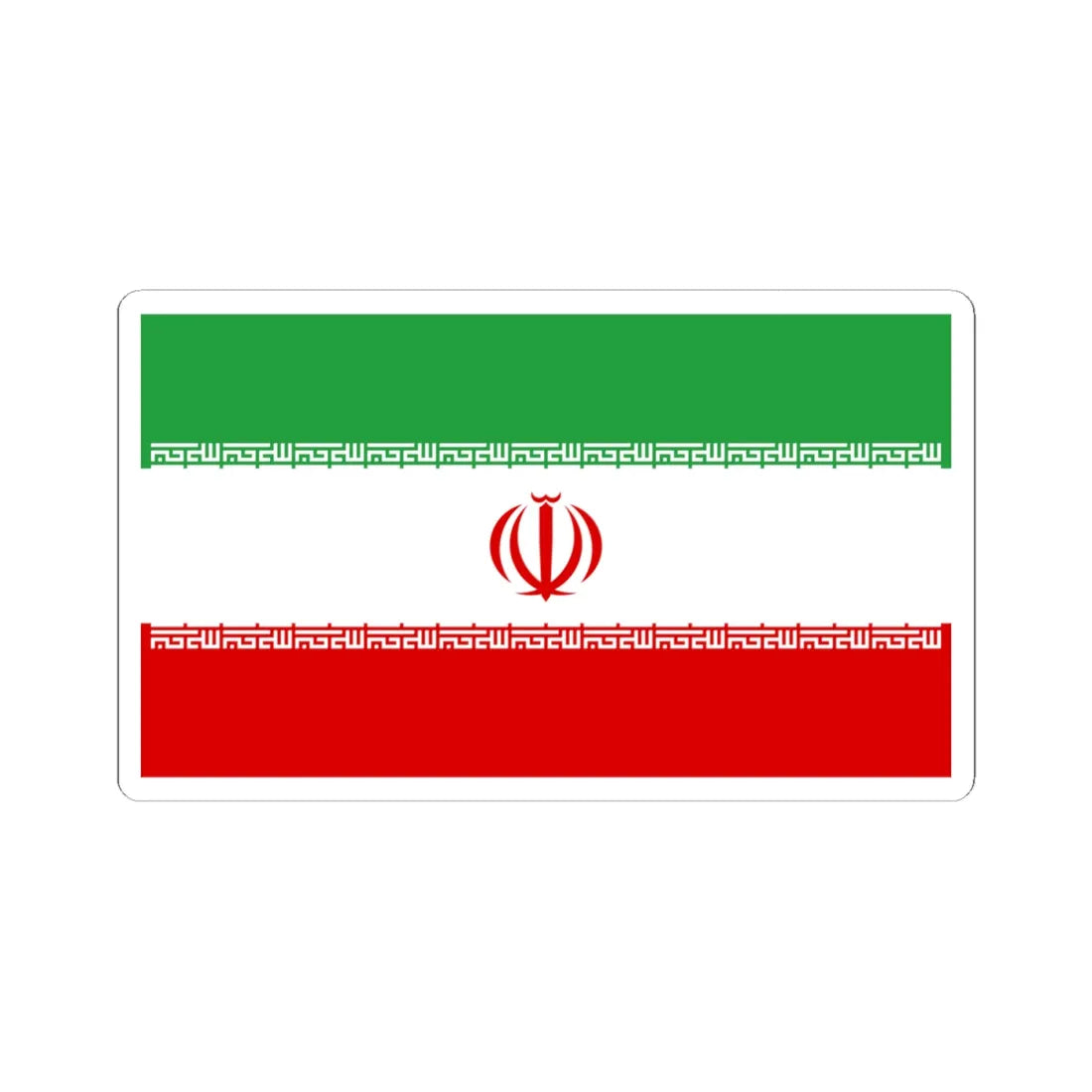 Flag of Iran official (Iran) STICKER Vinyl Kiss-Cut Decal 6 Inch White - The Sticker Space