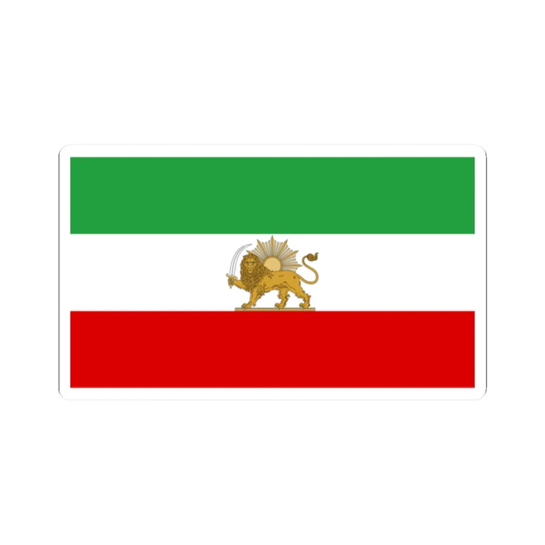 Flag of iran standard (Iran) STICKER Vinyl Kiss-Cut Decal 2 Inch White - The Sticker Space