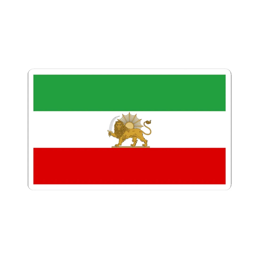 Flag of iran standard (Iran) STICKER Vinyl Kiss-Cut Decal 4 Inch White - The Sticker Space
